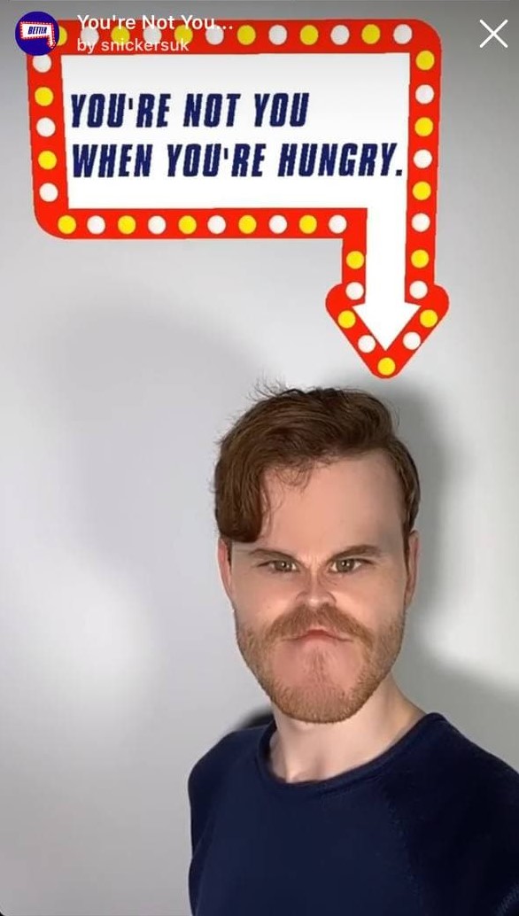 Augmented reality filter-Snickers UK